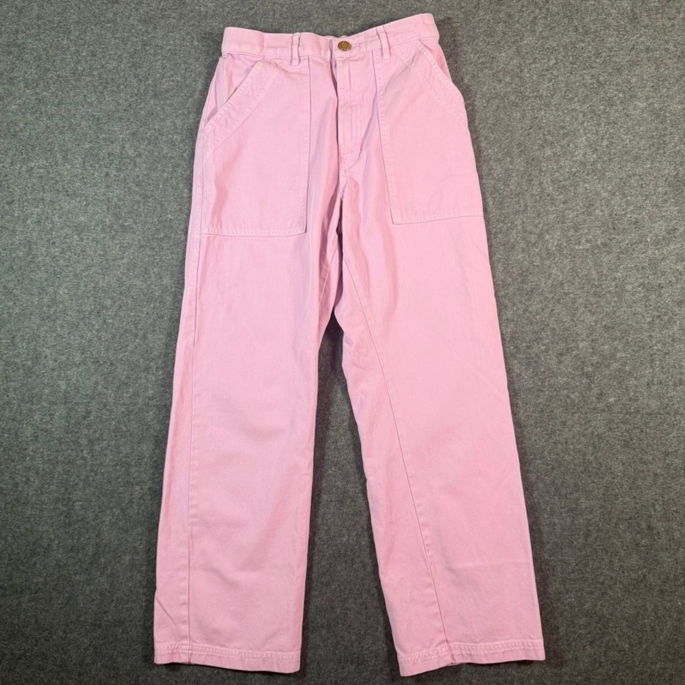 Big Bud Press Work Pants Lilac Pink High Waisted Straight Leg Cotton Womens S